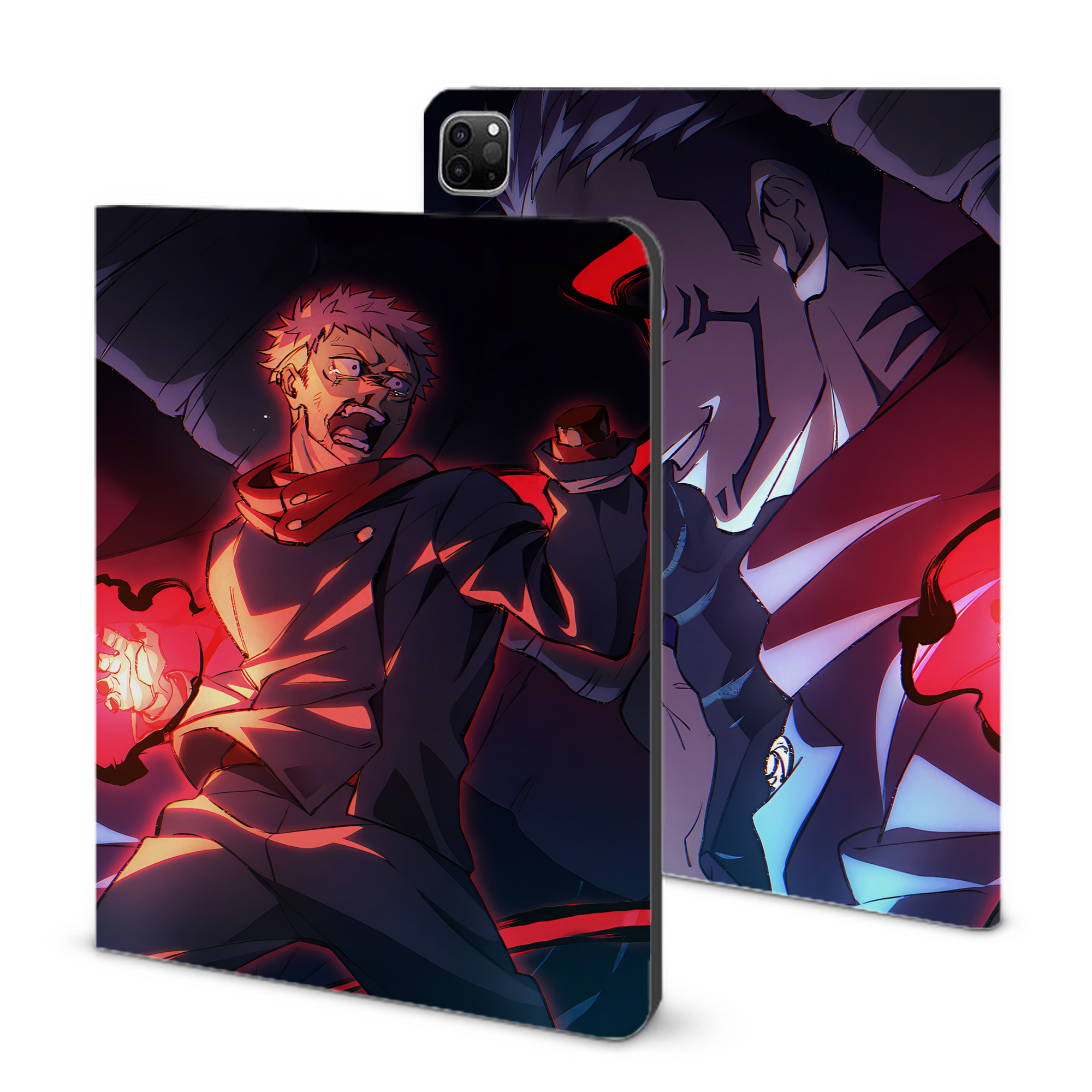 （画像用） 呪術廻戦 Jujutsu Kaisen IPad ケース ブック型 PUレザー TPU 耐衝撃 軽量 薄型 ペン収納なし 全面保護 IPad 各モデル対応